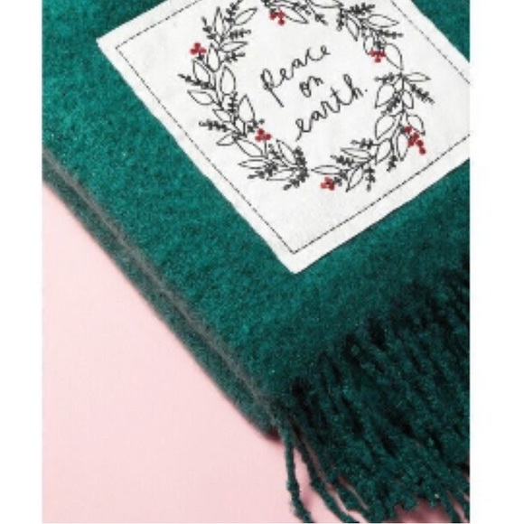 Rae Dunn “Peace on Earth” Faux Mohair Throw - Picture 2 of 9